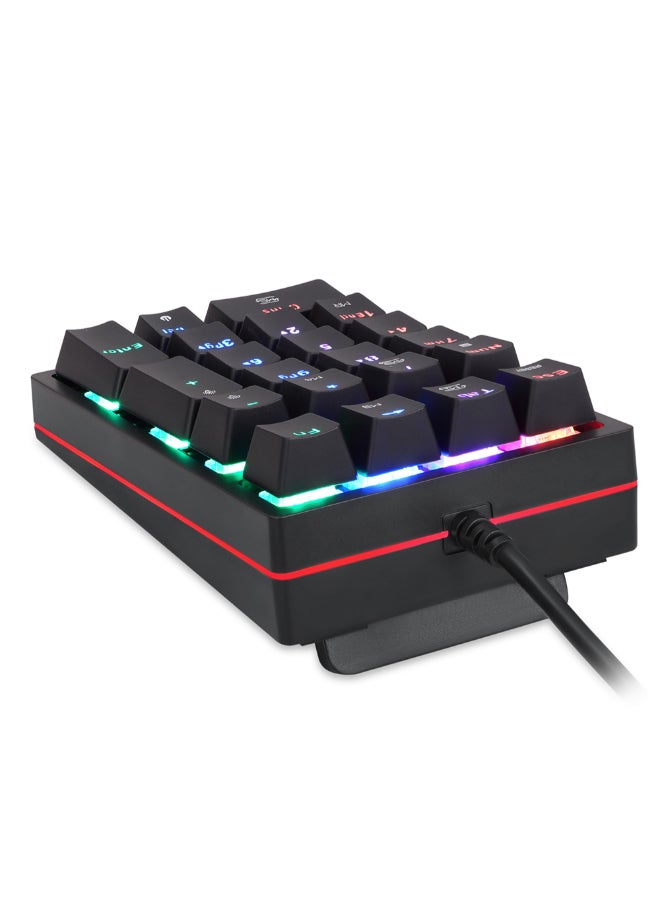 Motospeed 21-Key USB Wired Numeric Mechanical Keyboard With 13 RGB Light Effects Black  - Image 2