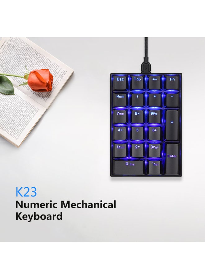 Motospeed 21-Key USB Wired Numeric Mechanical Backlight Keyboard Black  - Image 3