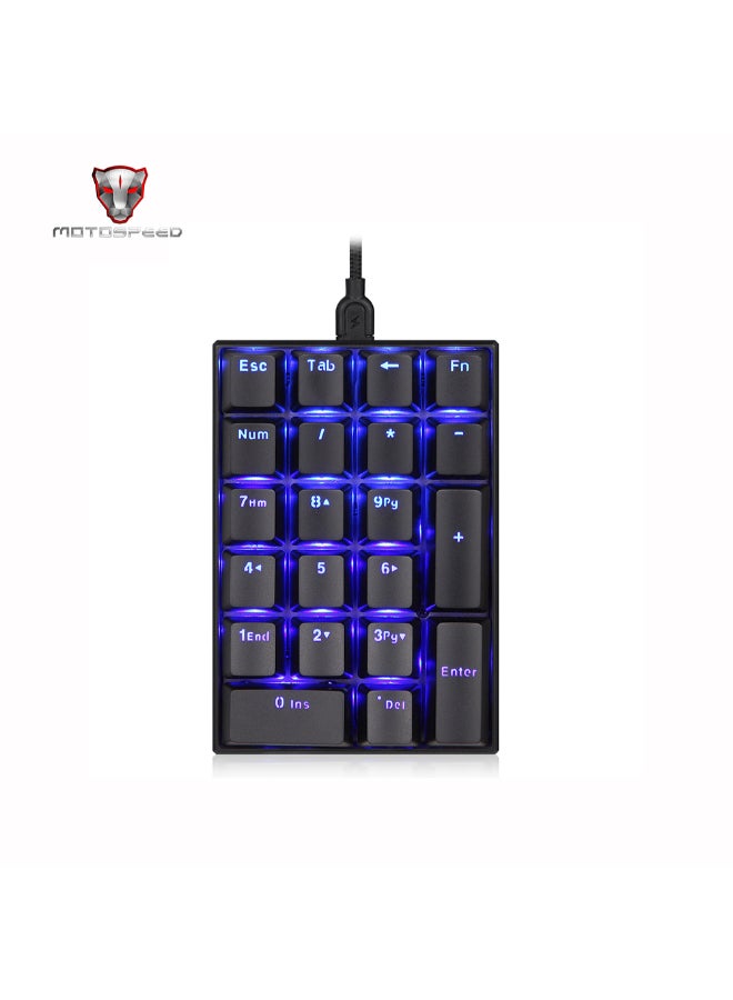 Motospeed 21-Key USB Wired Numeric Mechanical Backlight Keyboard Black  - Image 3