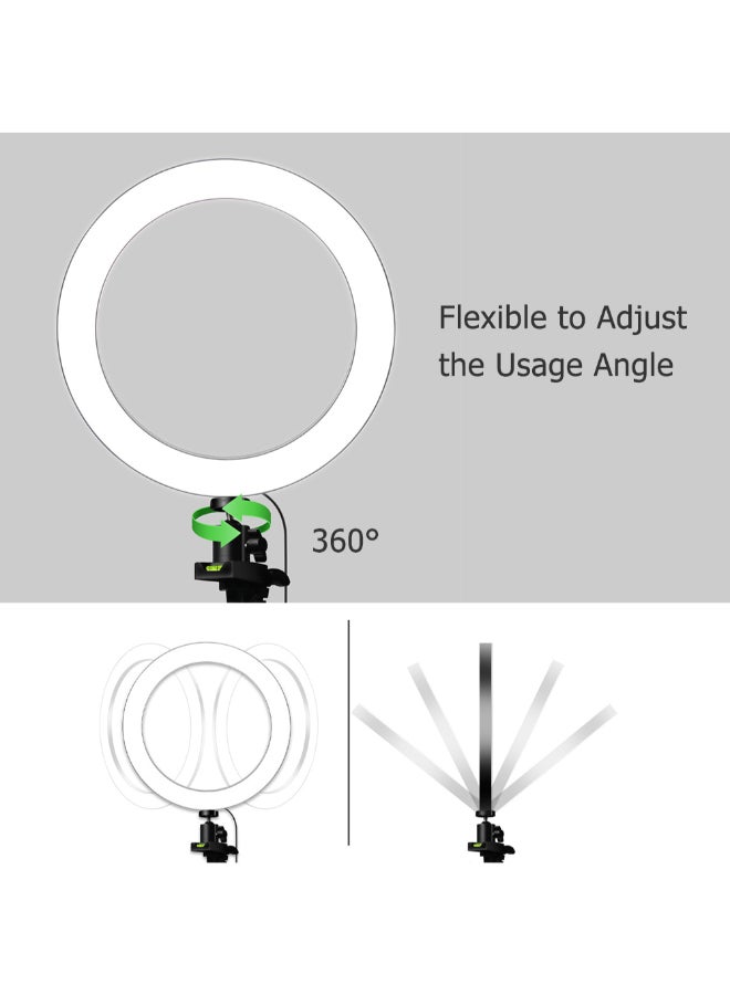 LED Ring Fill-In Lamp With Tripod Silver/Black - Image 3
