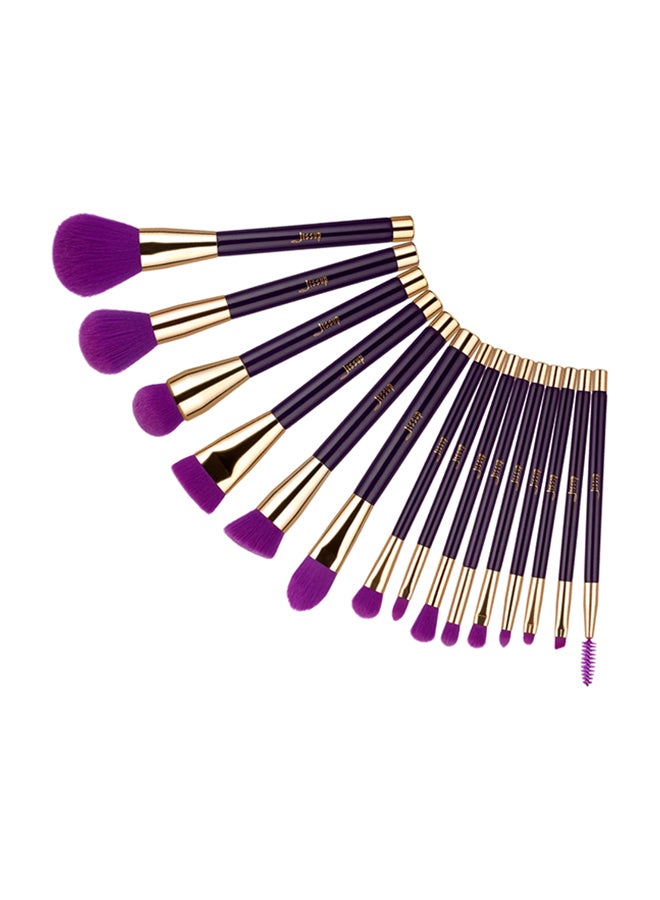Jessup 15-Piece Cosmetic Brush Set Purple 