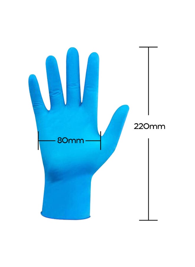 Portable Waterproof Anti-Slip Single Use Nitrile Glove Blue 22cm - Image 2