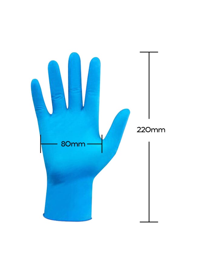 Portable Waterproof Anti-Slip Single Use Nitrile Glove Blue 22cm - Image 2