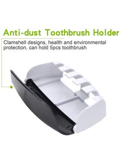 Toshionics Automatic Dustproof Toothpaste Dispenser Set With Super Sticky Suction Pad Blue/White 13x6.5x7.5cm  - Image 2