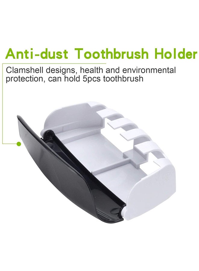 Generic - Automatic Dustproof Toothpaste Dispenser Set With Super Sticky Suction Pad Pink/White 13x6.5x7.5cm - Image 1