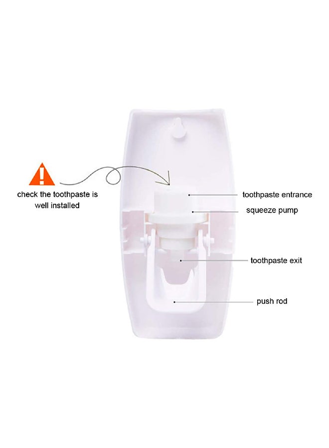 Generic - Automatic Dustproof Toothpaste Dispenser Set With Super Sticky Suction Pad Pink/White 13x6.5x7.5cm - Image 1