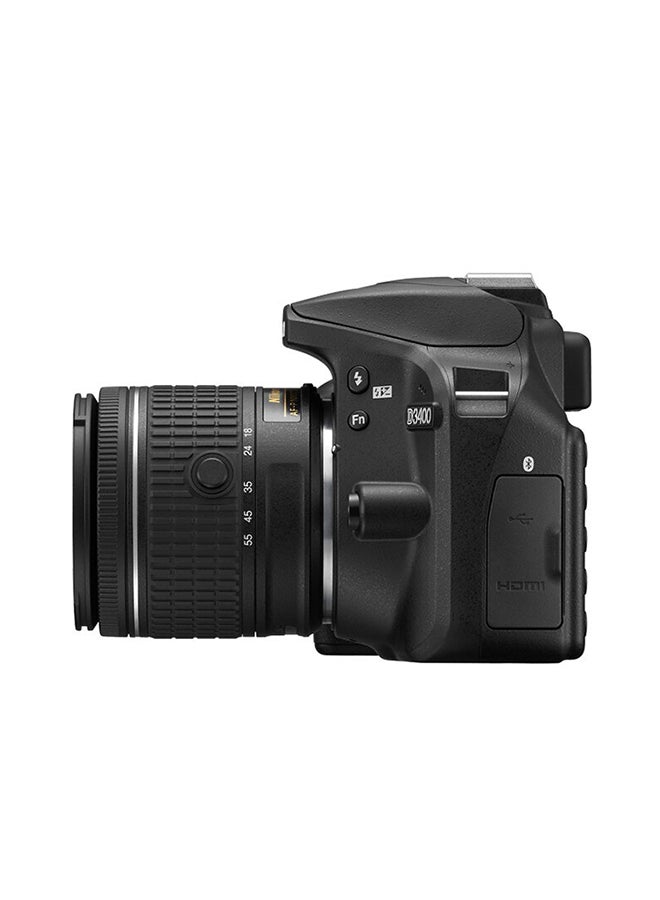 D3400 DSLR With AF-P DX NIKKOR 18-55mm f/3.5-5.6G VR Lens 24.2MP And Bluetooth