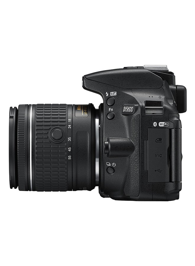 Nikon - D5600 DSLR With AF-P DX NIKKOR 18-55mm f/3.5-5.6G VR Lens 24.2MP , Built-in Wi-Fi, NFC, Bluetooth And Accessory Bundle - Image 1