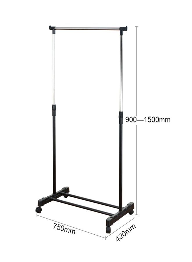 Stainless Steel Garment Rack Black/Silver 80x42x96-165cm  - Image 2