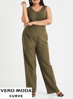 Vero Moda Curve Wide Leg Jumpsuit Olive  - Image 1