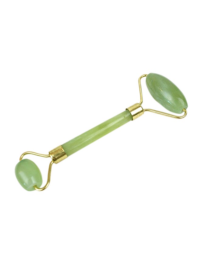 Double Jade Crystal Stone Facial Massager Green/Gold - Image 1