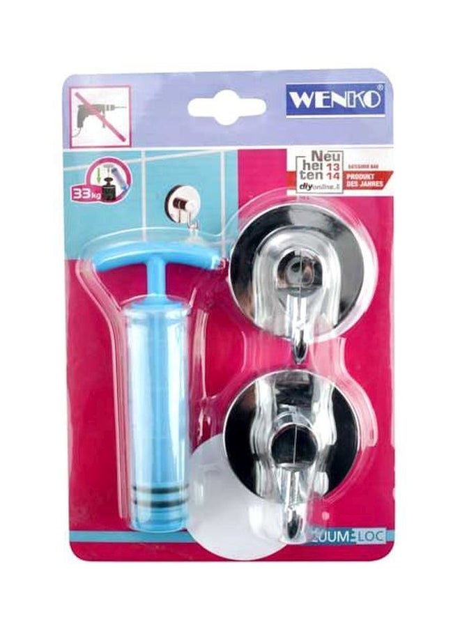 وينكو مجموعة خطاف بلاستيكي مع قفل مفرغ من الهواء فضي/أزرق