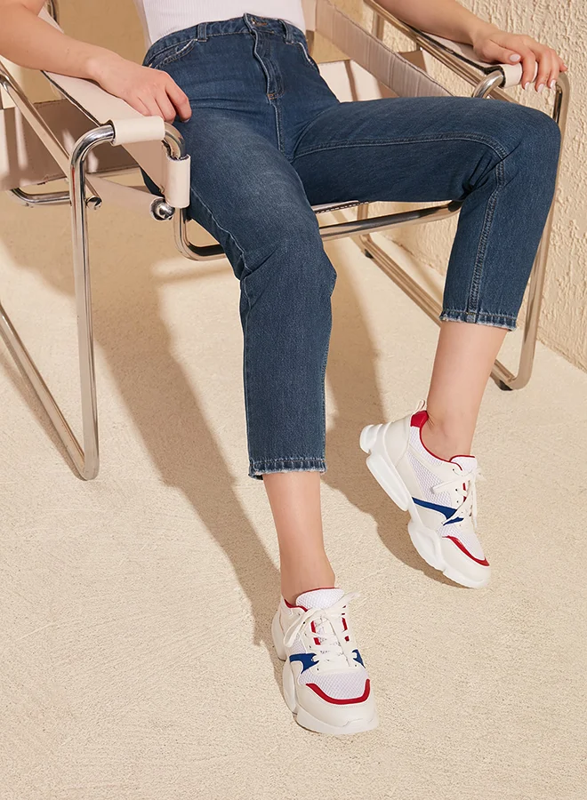 trendyol Contrast Panelled Sneakers White/Blue/Red