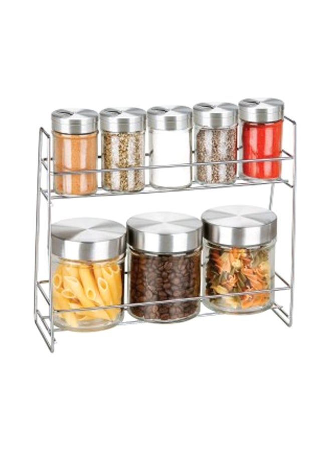 8-Piece Glass Canister Spice Jar Set Clear 23x13.6x11.1inch - v1586431926/N35310294A_1