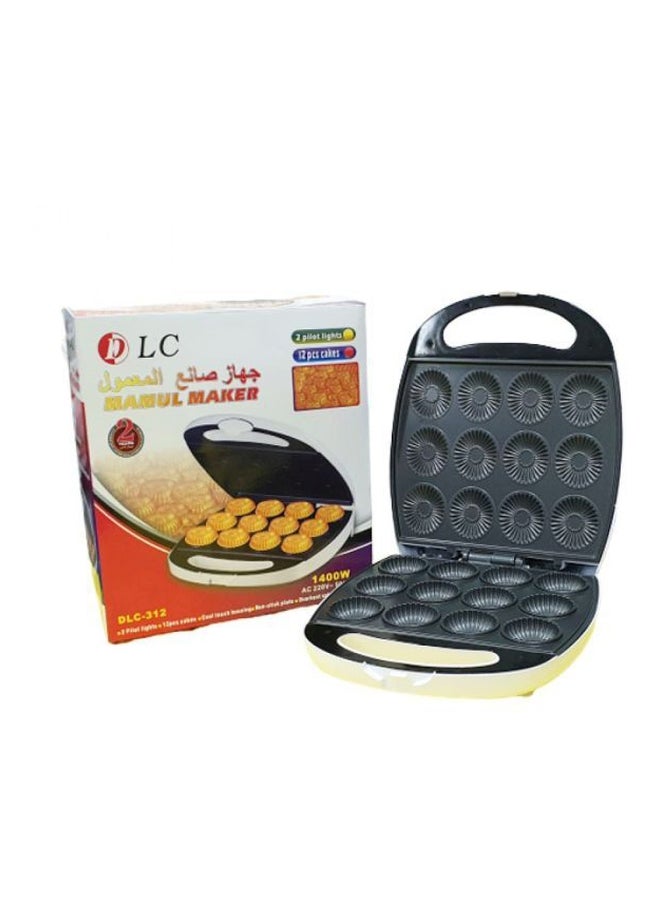 دي إل سي  - جهاز كهربائي يدوي لصنع الدونات والمعمول بقدرة 1400 وات 1400.0 W DLC-312 أبيض/ أسود - Image 1