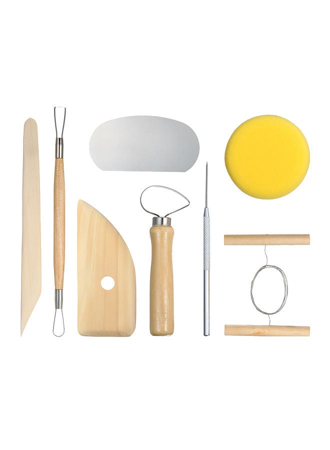 8-Piece Ceramic Cutter Tool Set Beige/Yellow/White 3 x 3 x 26.5cm  - Image 1