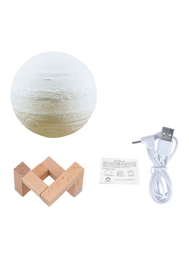 Touch Control 3D Printed Moon Table Lamp White/Beige 13cm - Image 1