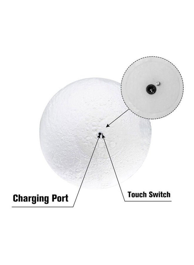 Touch Control 3D Printed Moon Table Lamp White/Beige 13cm - Image 4