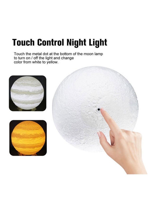Touch Control 3D Printed Moon Table Lamp White/Beige 13cm - Image 5