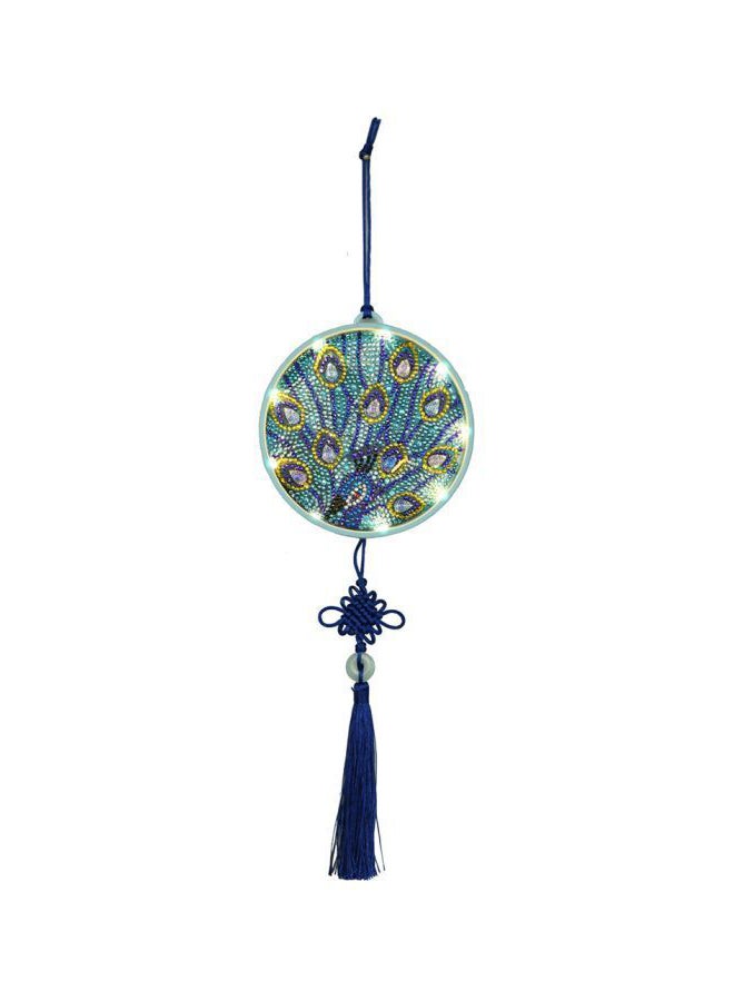 5D Diamond Painting LED Hanging Night Lamp With Tassel Blue/Yellow/White - Image 2