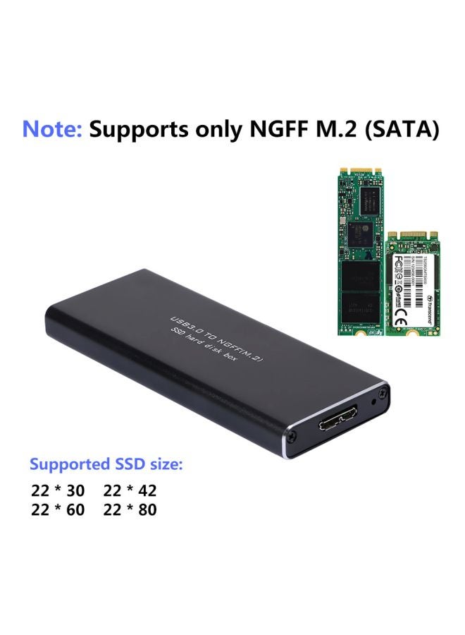 USB3.0 SSD Adapter External Hard Disk Case Black
