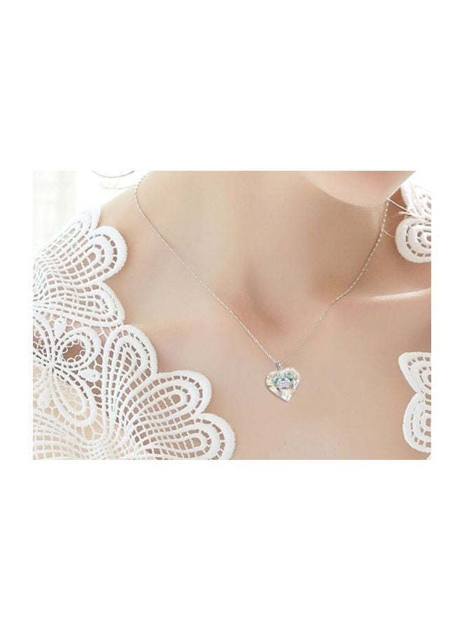 J&J - 925 Sterling Silver Crystal Studded Butterfly Shaped Pendent Necklace - Image 1