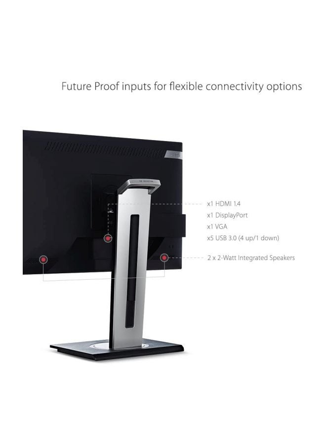 ViewSonic - 24 Advanced Ergonomics Business Monitor VG2448, Narrow bezel, HDMI, DisplayPort and VGA inputs, SuperClear® IPS technology, Internal Speakers, Adjustable Stand ( Swivel, Tilt, Pivot) Black - Image 1