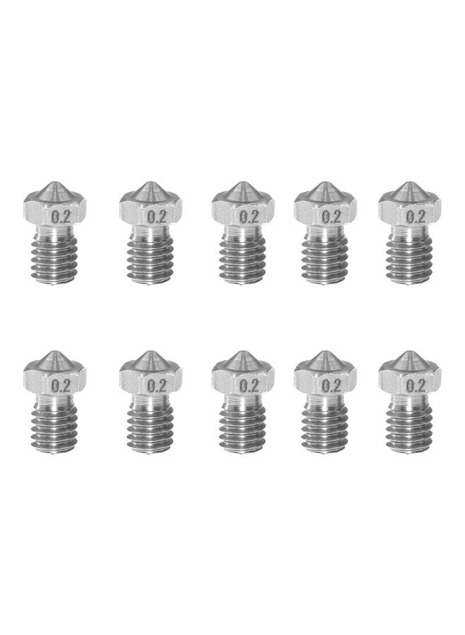 10-Piece V6 Nozzle Set Silver - Image 2