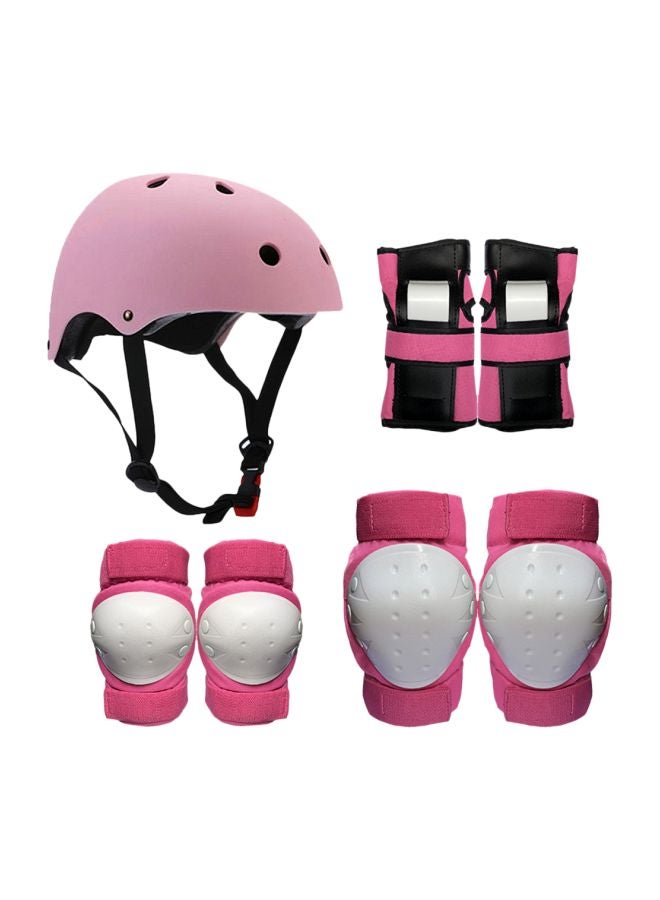 7-In-1 Multi Sports Protective Safety Gear Set Pink/Black/White - Image 2