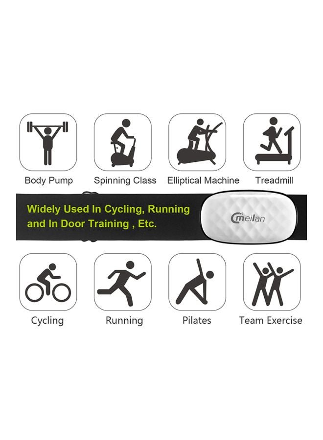 Meilan C5 Heart Rate Monitor Fitness Tracker Black/White - Image 4