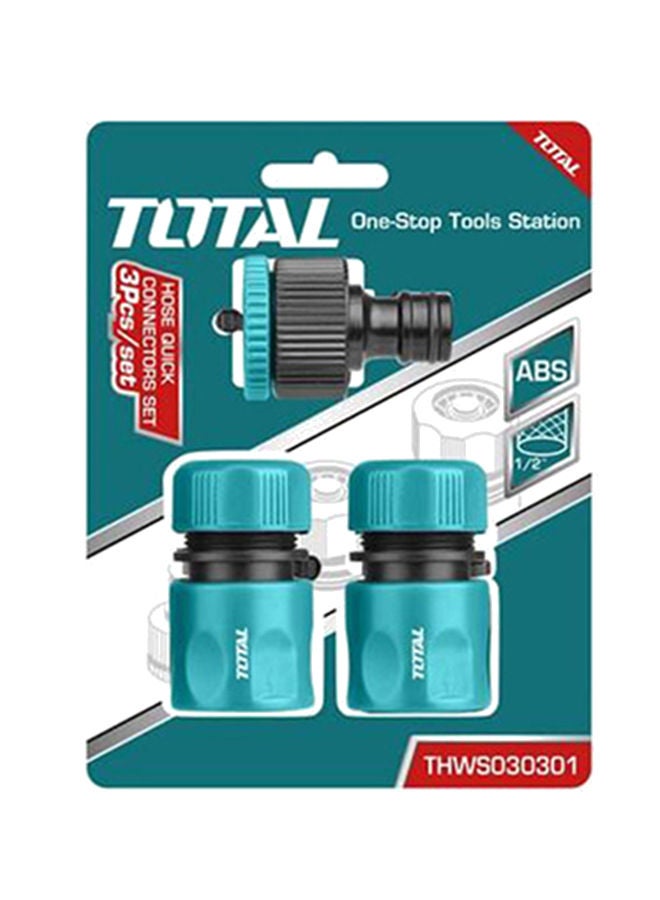 TOTAL 3-Piece Quick Coupling Kit Blue/Black 0.5inch