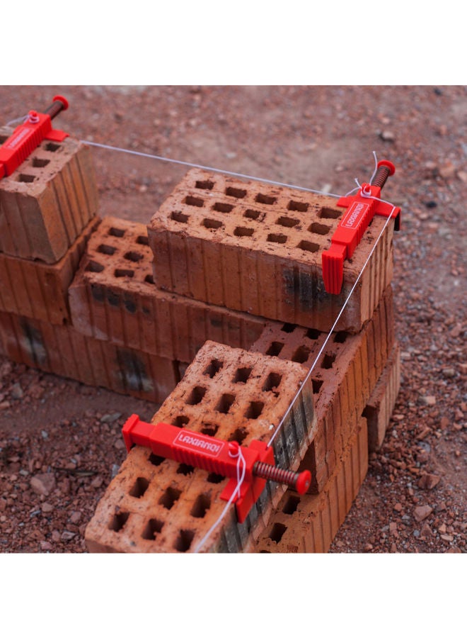 2-Piece Bricklaying Tool Fixer For Building Construction Red  - Image 2