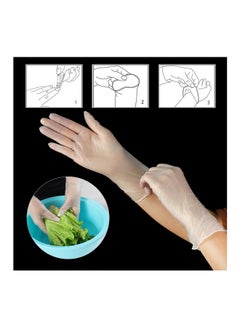 Generic 100-Piece Vinyl Disposable Gloves Clear XL  - Image 2