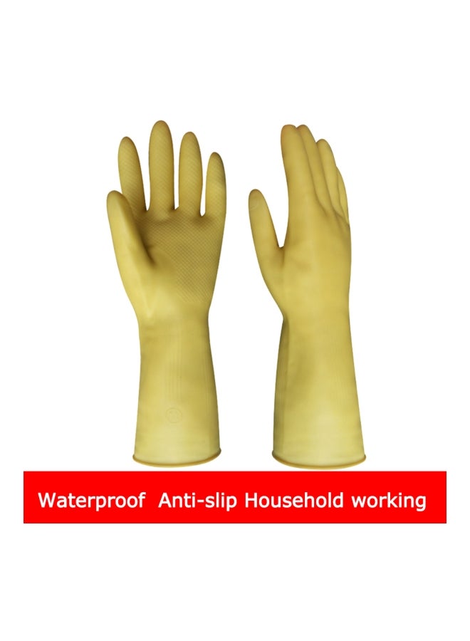 زوج من قفازات تنظيف المنزل أصفر XL - Image 3