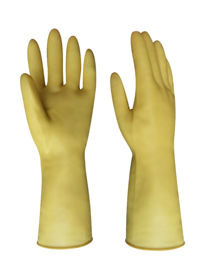 Pair Of Household Cleaning Gloves Yellow L - Image 1