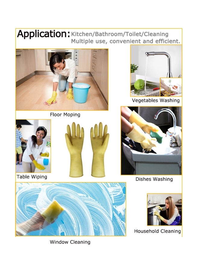 Pair Of Household Cleaning Gloves Yellow L - Image 4
