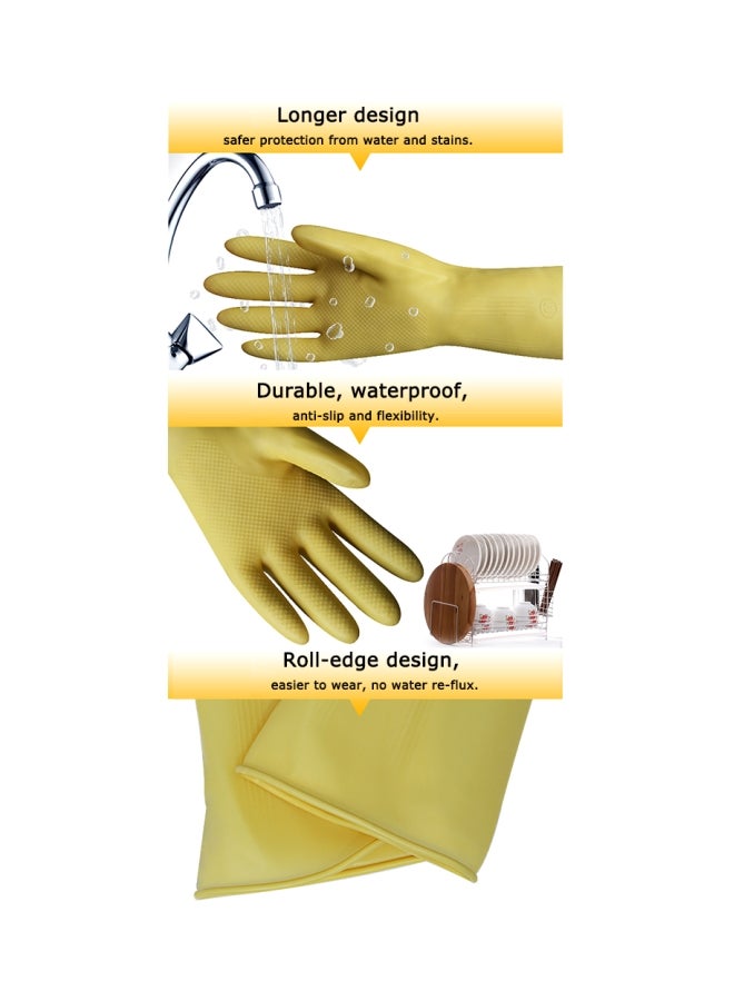Pair Of Household Cleaning Gloves Yellow L - Image 5