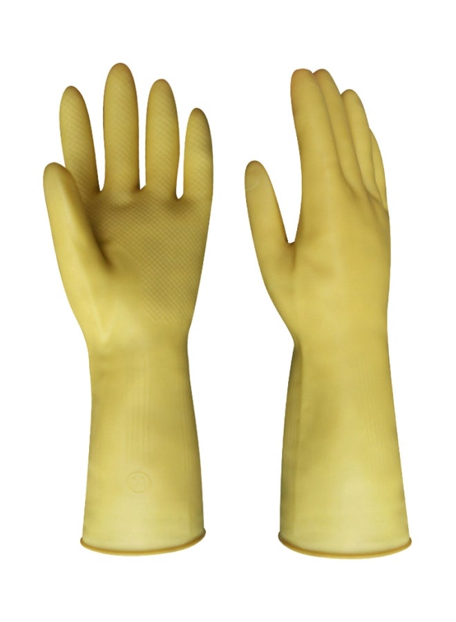 Pair Of Household Cleaning Gloves Yellow M - Image 1