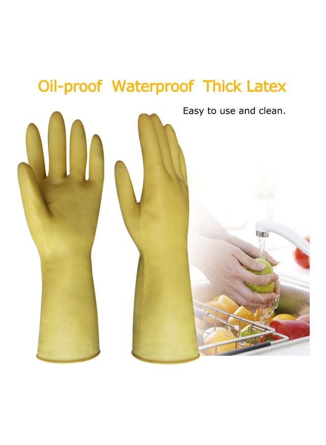 Pair Of Household Cleaning Gloves Yellow M - Image 4