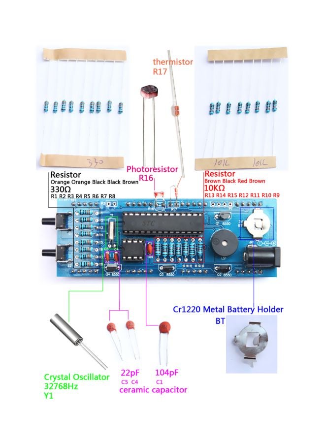 LED Clock Kit Green/White 12.5x4x8.5cm  - Image 3
