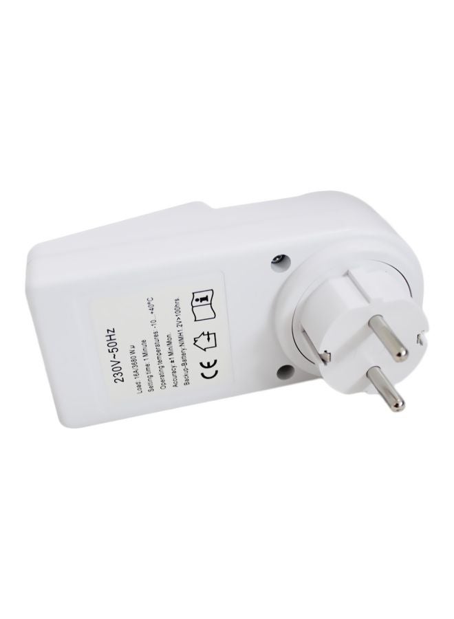 Multi-Functional Plug-In Timer Switch Socket White 12.7x7.5x5.7cm