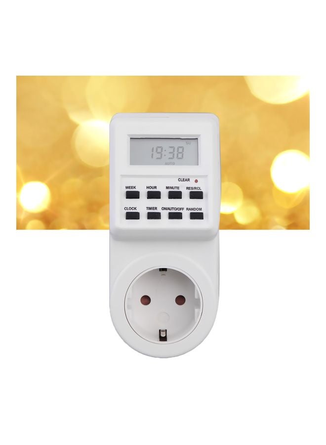 Multi-Functional Plug-In Timer Switch Socket White 12.7x7.5x5.7cm
