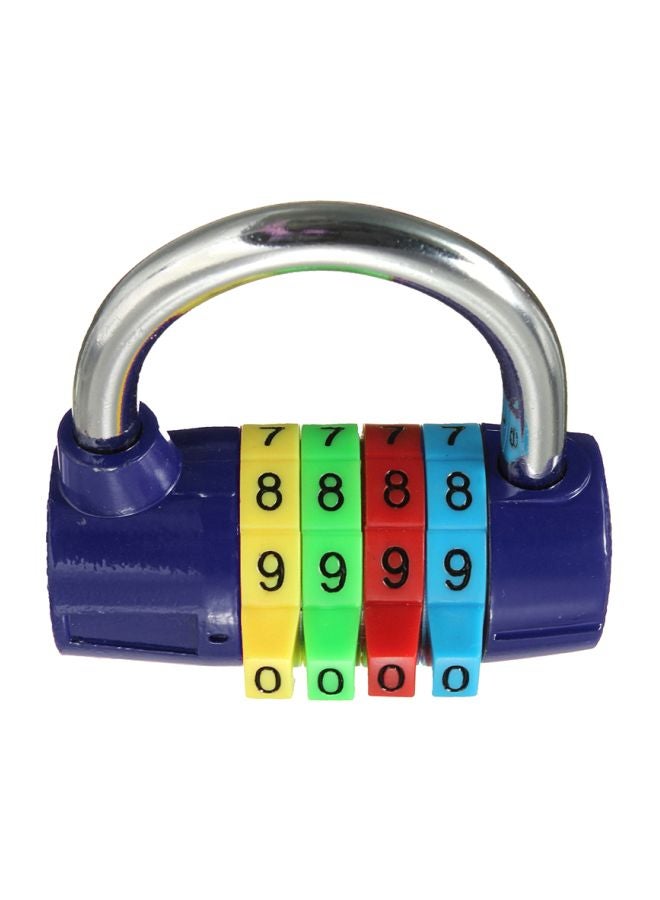 Password Combination Security Padlock Blue/Silver/Yellow 6.1x2.2x6cm  - Image 1