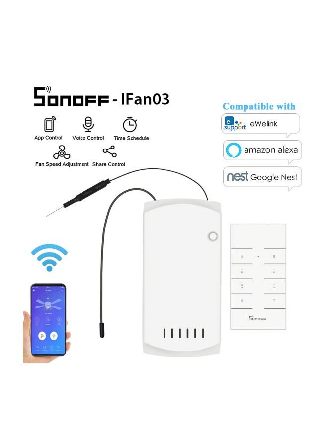 SONOFF - iFan03 Wi-Fi Smart Switch White - Image 1