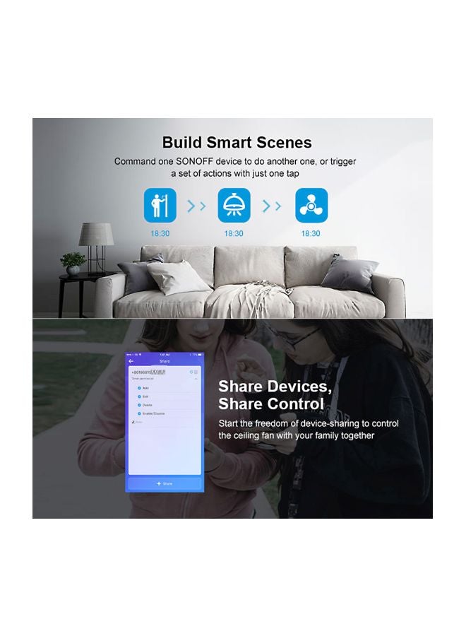 SONOFF - iFan03 Wi-Fi Smart Switch White - Image 1