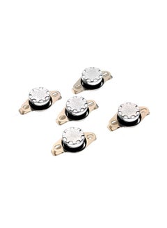 5-Piece KSD301 Series Thermostat Temperature Switch Set Silver/Black