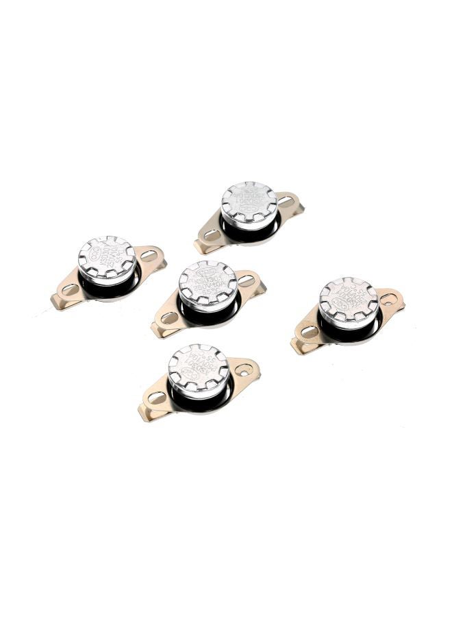 Generic - 5-Piece KSD301 Series Thermostat Temperature Switch Set Silver/Black - Image 1