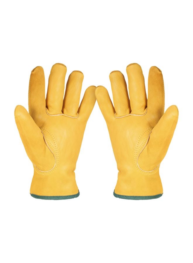Leather Protective Gloves Yellow 13.5x13x4cm - Image 1
