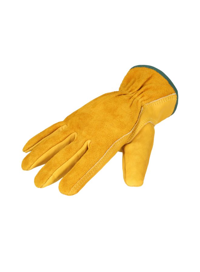 Leather Protective Gloves Yellow 13.5x13x4cm - Image 3