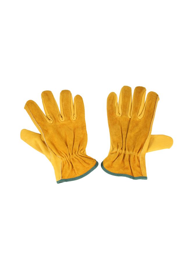 Leather Protective Gloves Yellow 13.5x13x4cm - Image 5